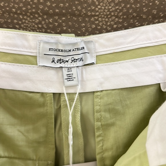 🔥🔥🔥NEW & Other Stories Wool Blended Green Wide Leg Trousers Pants - Picture 8 of 9